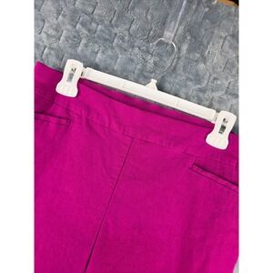 Chico's Magenta Pink Pull On Cropped Pants Size 1.5 US 10 Stretch Career Slim